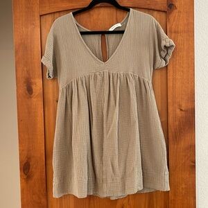 Vici dress (built in shorts) tan/beige color v neck